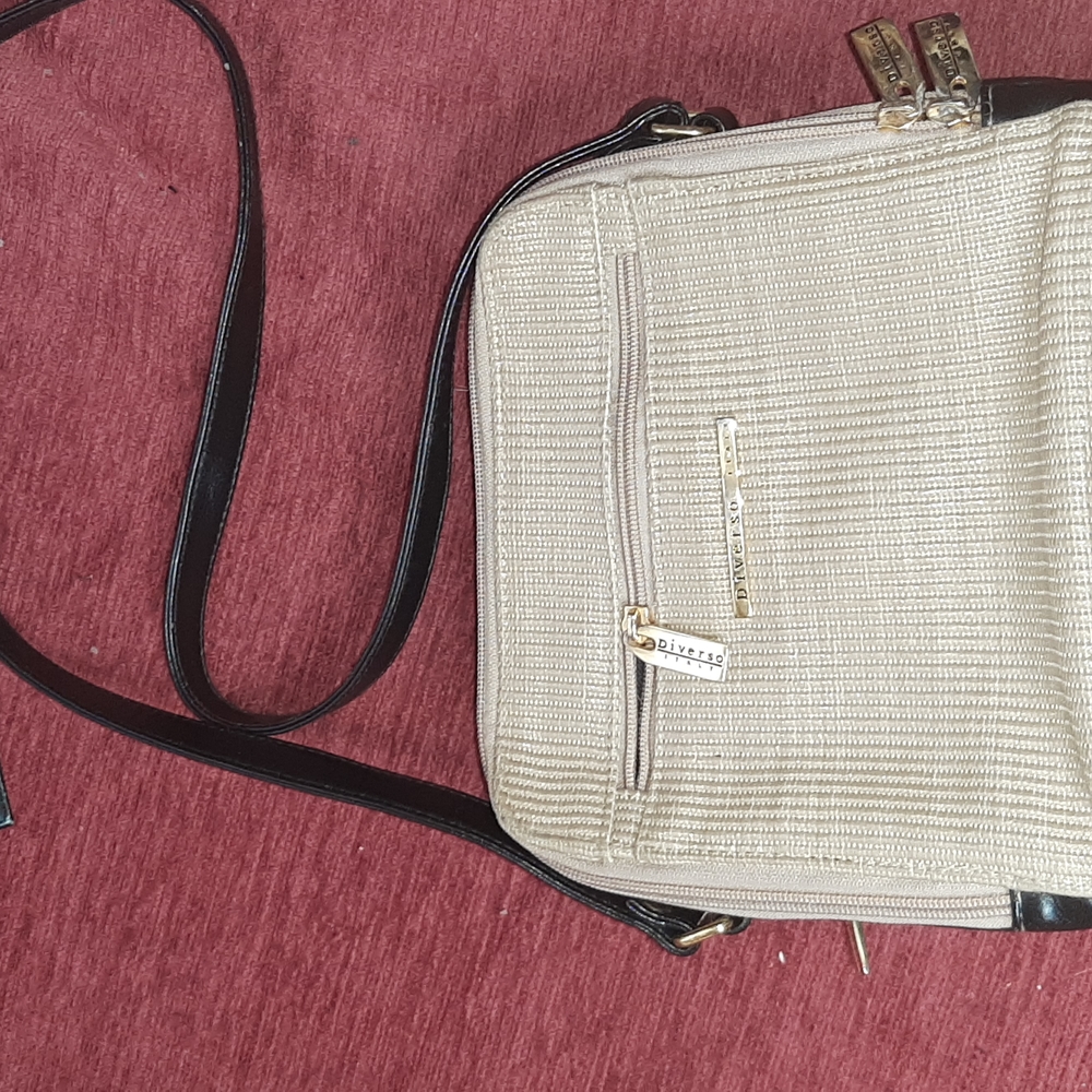 Diverse italy leather and straw fabric handbag
